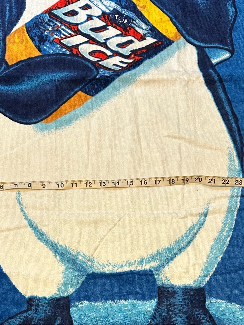 Vintage 1997 Budweiser Bud Ice Penguin “Dooby Dooby Doo…” Beach Towel - Picture 4 of 4